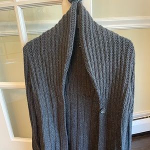 Theory wool cardigan sweater in dark grey